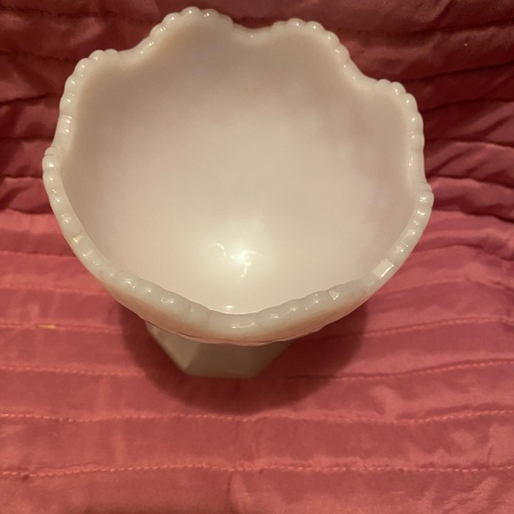 Napco Vintage Milk Glass Glass Pedestal Candy Dish - Picture 2 of 3